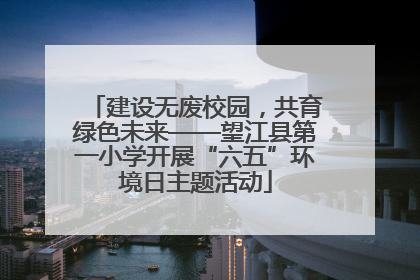 建设无废校园，共育绿色未来——望江县第一小学开展“六五”环境日主题活动