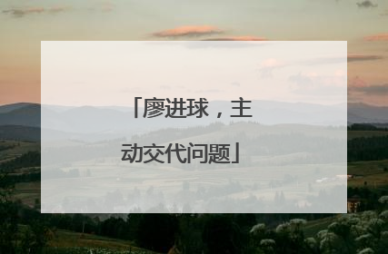 廖进球，主动交代问题