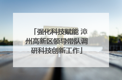 强化科技赋能 漳州高新区领导带队调研科技创新工作