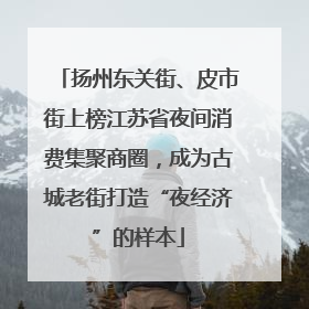 扬州东关街、皮市街上榜江苏省夜间消费集聚商圈，成为古城老街打造“夜经济”的样本