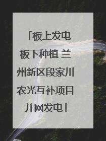 板上发电 板下种植 兰州新区段家川农光互补项目并网发电