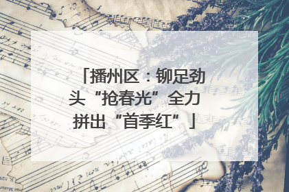 播州区:铆足劲头“抢春光”全力拼出“首季红”