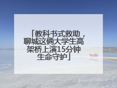 教科书式救助，聊城这俩大学生高架桥上演15分钟生命守护