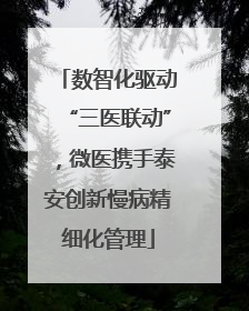 数智化驱动“三医联动”，微医携手泰安创新慢病精细化管理
