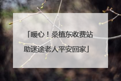 暖心！桑植东收费站助迷途老人平安回家
