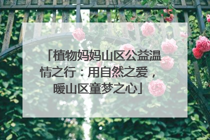 植物妈妈山区公益温情之行：用自然之爱，暖山区童梦之心