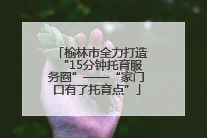 榆林市全力打造“15分钟托育服务圈”——“家门口有了托育点”