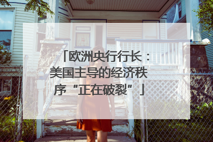 欧洲央行行长：美国主导的经济秩序“正在破裂”