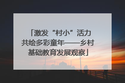 激发“村小”活力 共绘多彩童年——乡村基础教育发展观察