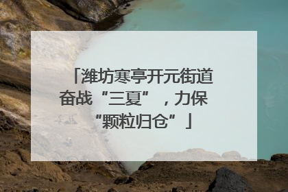 潍坊寒亭开元街道奋战“三夏”，力保“颗粒归仓”