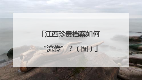 江西珍贵档案如何“流传”？（图）