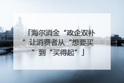 海尔消金“政企双补”让消费者从“想要买”到“买得起”