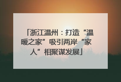 浙江温州：打造“温暖之家”吸引两岸“家人”相聚谋发展