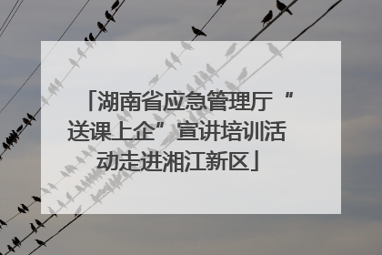 湖南省应急管理厅“送课上企”宣讲培训活动走进湘江新区
