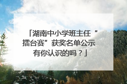 湖南中小学班主任“擂台赛”获奖名单公示 有你认识的吗？