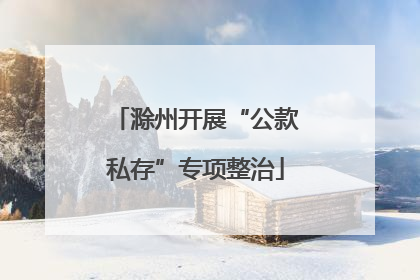 滁州开展“公款私存”专项整治