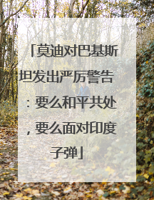莫迪对巴基斯坦发出严厉警告：要么和平共处，要么面对印度子弹