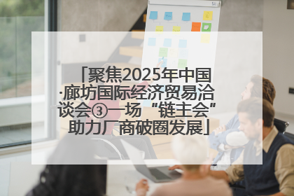 聚焦2025年中国·廊坊国际经济贸易洽谈会③一场“链主会” 助力厂商破圈发展