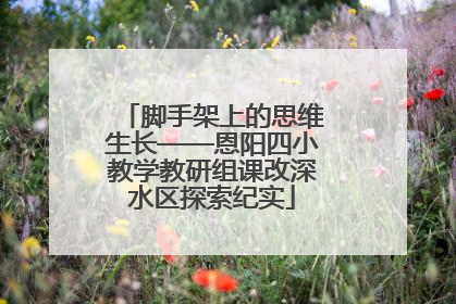 脚手架上的思维生长——恩阳四小教学教研组课改深水区探索纪实