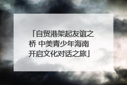 自贸港架起友谊之桥 中美青少年海南开启文化对话之旅