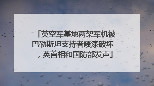 英空军基地两架军机被巴勒斯坦支持者喷漆破坏，英首相和国防部发声