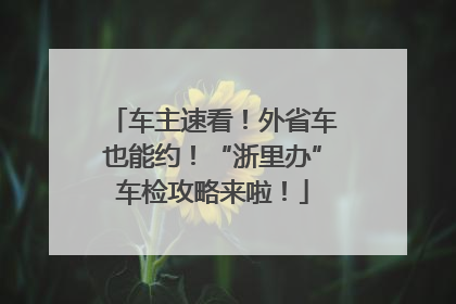 车主速看！外省车也能约！“浙里办”车检攻略来啦！