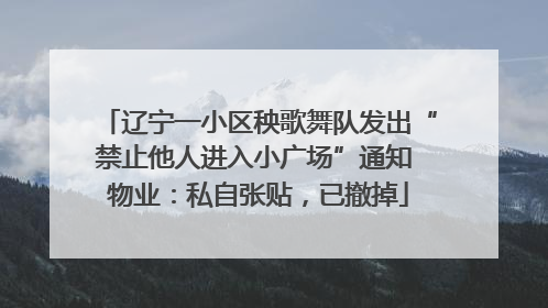 辽宁一小区秧歌舞队发出“禁止他人进入小广场”通知 物业：私自张贴，已撤掉