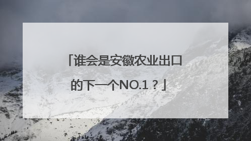 谁会是安徽农业出口的下一个NO.1？