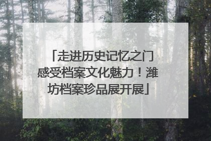 走进历史记忆之门 感受档案文化魅力！潍坊档案珍品展开展