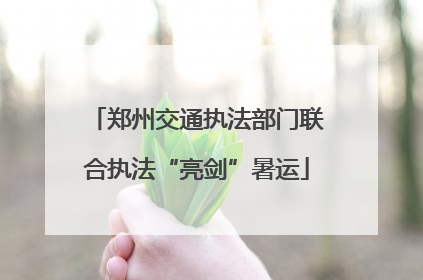 郑州交通执法部门联合执法“亮剑”暑运