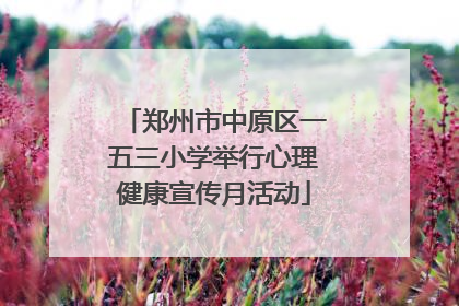 郑州市中原区一五三小学举行心理健康宣传月活动