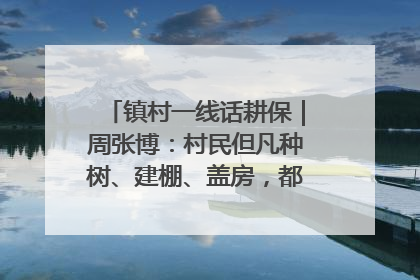 镇村一线话耕保｜周张博：村民但凡种树、建棚、盖房，都要向街道报批