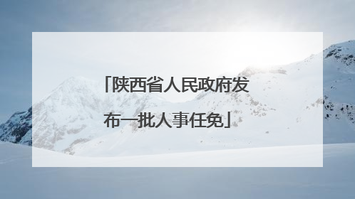 陕西省人民政府发布一批人事任免