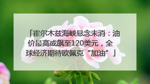 霍尔木兹海峡悬念未消：油价最高或飙至120美元，全球经济期待欧佩克“加油”