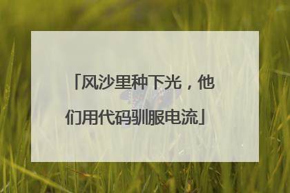 风沙里种下光，他们用代码驯服电流