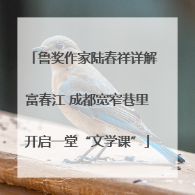 鲁奖作家陆春祥详解富春江 成都宽窄巷里开启一堂“文学课”