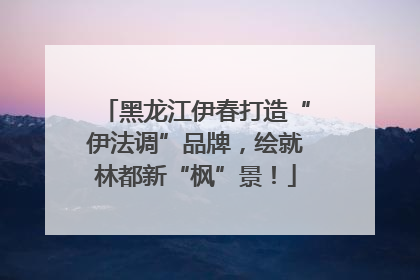 黑龙江伊春打造“伊法调”品牌，绘就林都新“枫”景！
