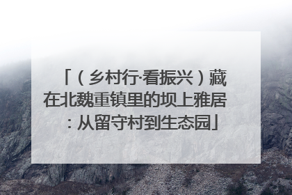 （乡村行·看振兴）藏在北魏重镇里的坝上雅居：从留守村到生态园