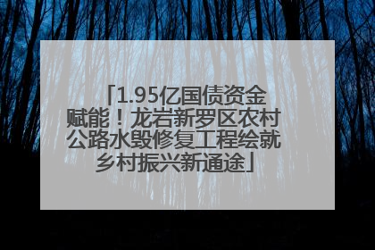 1.95亿国债资金赋能！龙岩新罗区农村公路水毁修复工程绘就乡村振兴新通途