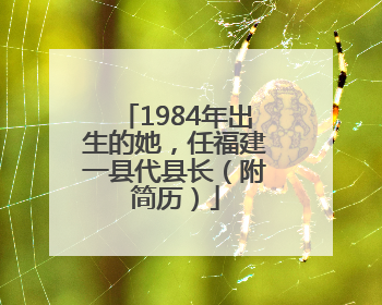 1984年出生的她，任福建一县代县长（附简历）