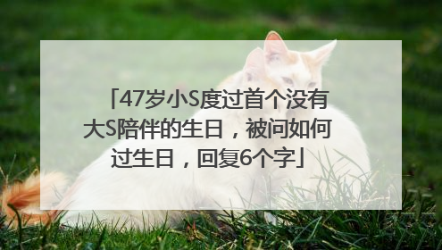 47岁小S度过首个没有大S陪伴的生日，被问如何过生日，回复6个字