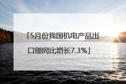 5月份我国机电产品出口额同比增长7.3%