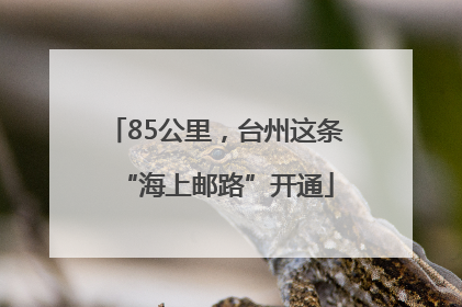 85公里，台州这条“海上邮路”开通